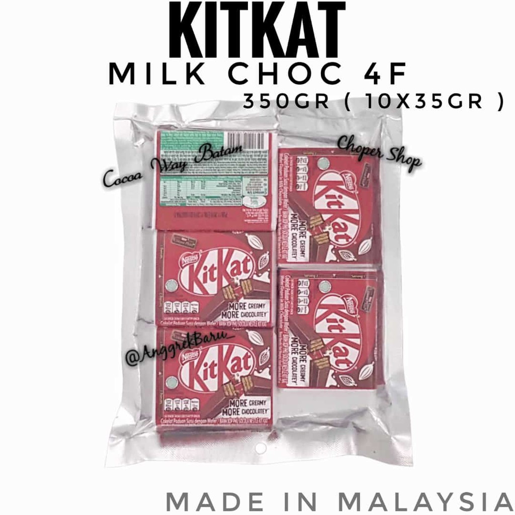 

Cokelat Kitkat 4F 10pcs x35gram / Coklat Kit Kat 4F