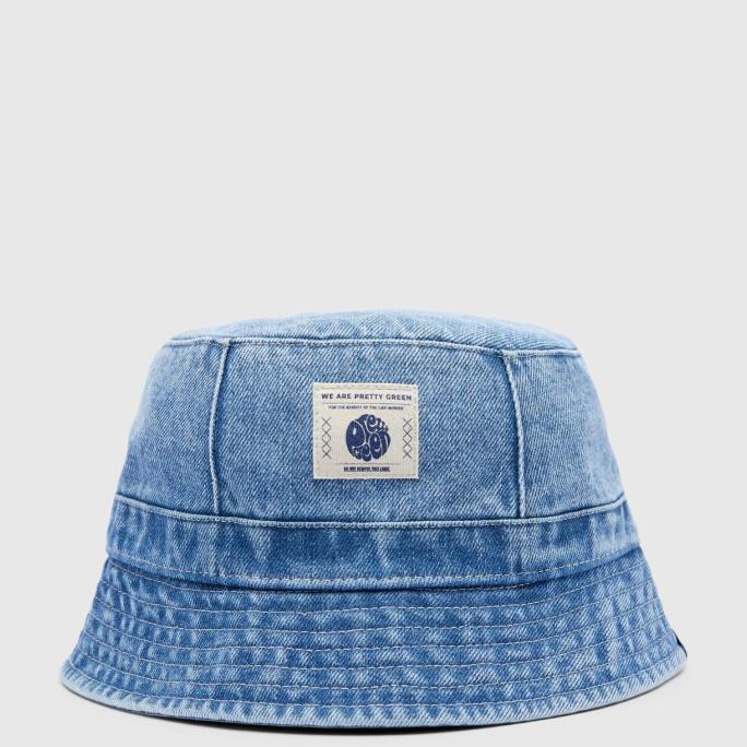 Pretty Green Denim Bucket Hat Blue Original