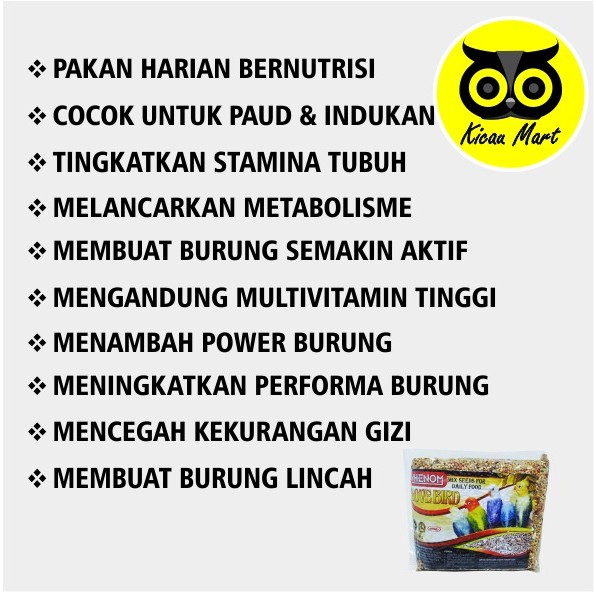 PAKAN MAKANAN HARIAN BURUNG LOVEBIRD BIJI MILET VHENOM MIX SEEDS DAILY FOOD UNIQUE 300 GRAM VHEMLB30