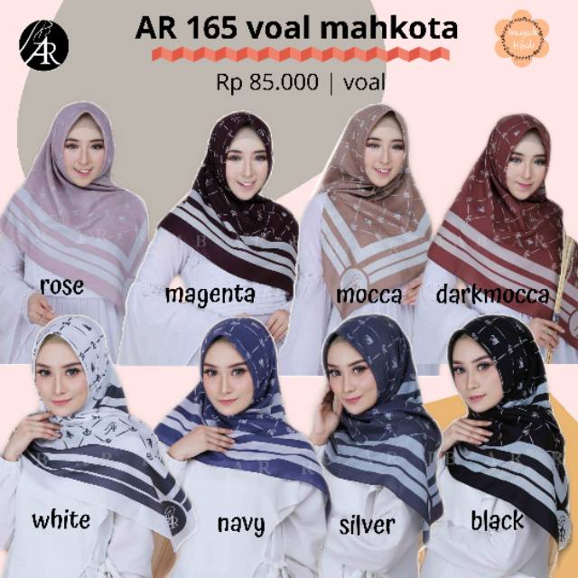 Hijab arrafi AR 165 voal mahkota Motif AR exclusive | Shopee Indonesia