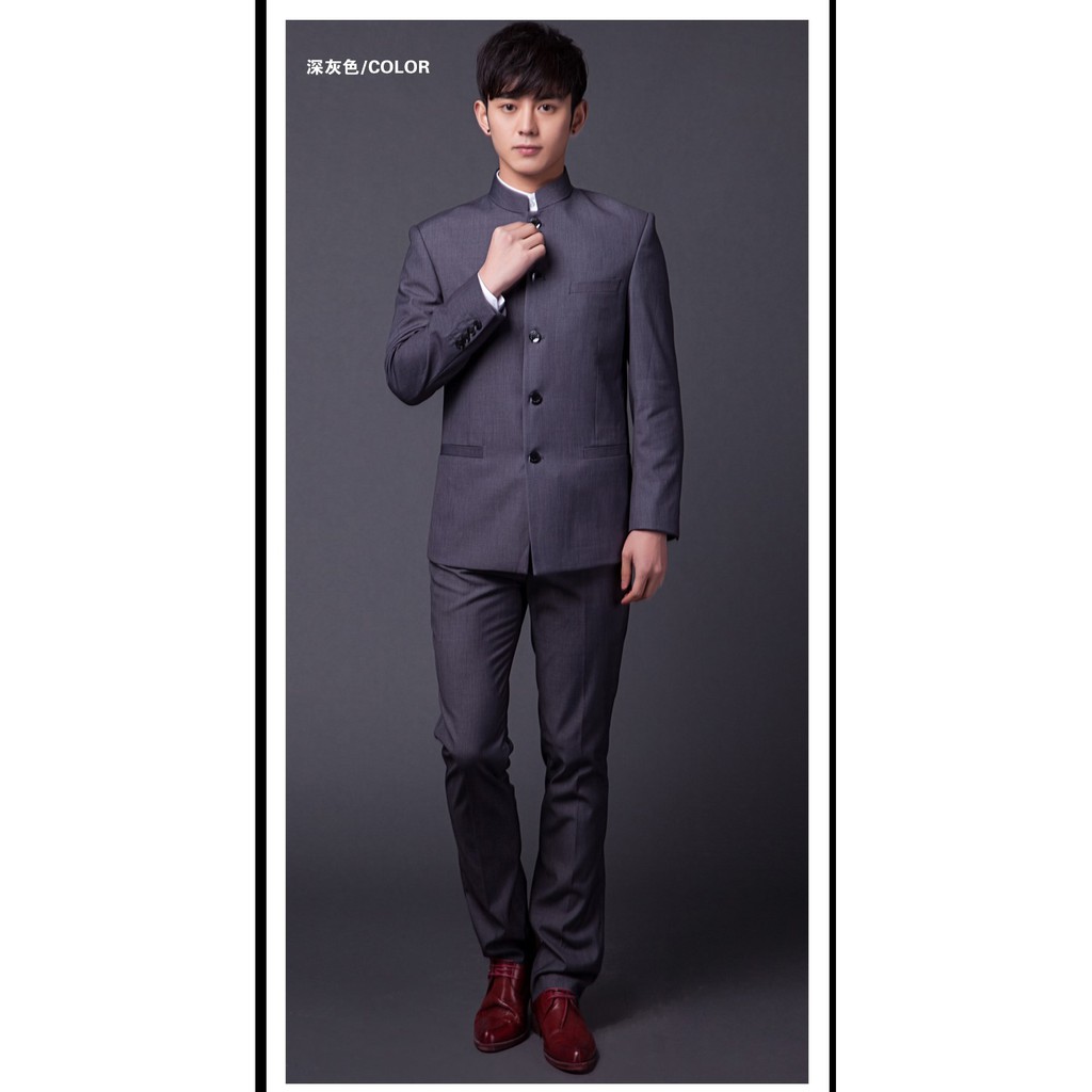 SETELAN BLAZER PRIA SLIMFIT NEW KIYOSHI DARK GREY 2IN1 INCLUDE CELANA BAHAN HIGH TWIST LEBIH HEMAT