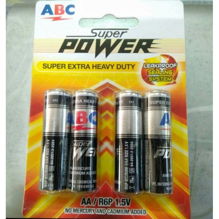 Baterai ABC super power AA 1.5 (isi 4pcs)