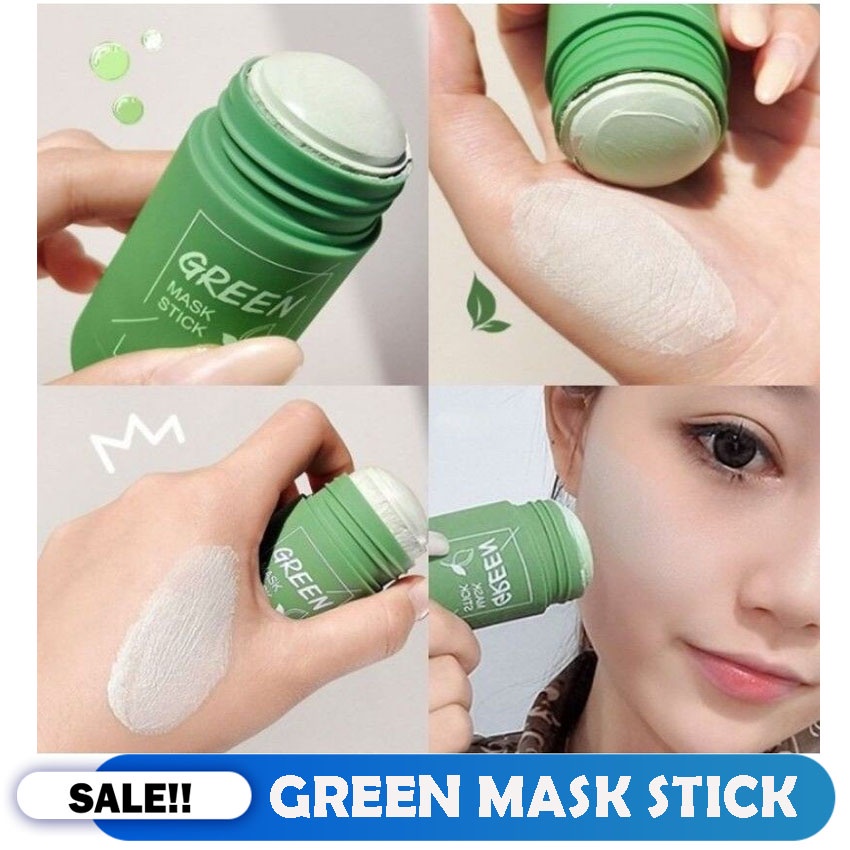 DBEST - [ COD ] MEIDIAN Green Mask Stick 100% Original Masker Wajah Green Tea Pembersih komedo Hidung &amp; Wajah