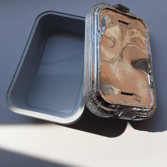 AX-350 (10pcs) Alutray Persegi Panjang Tutup Foil Alumunium foil cup persegi panjang