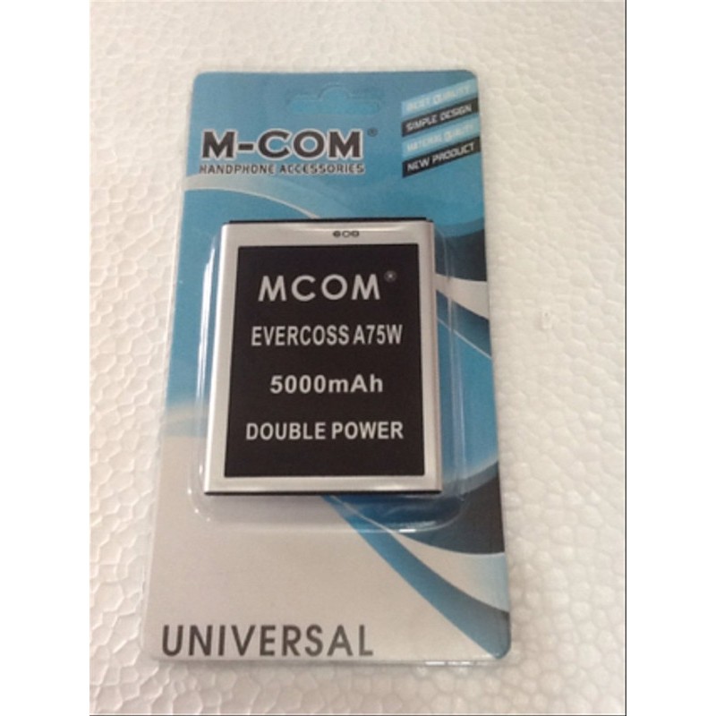 Battery Batre Baterai Double Power Mcom Evercoss Cross A75W