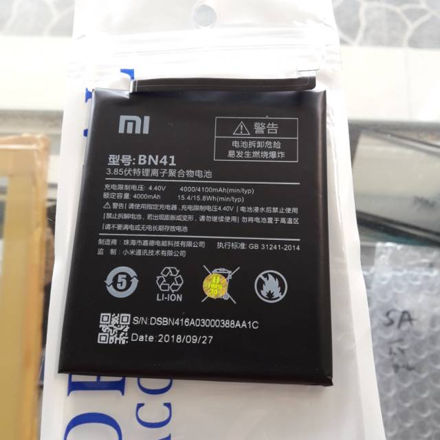 BATERAI REDMI NOTE 4 BATERAI REDMI BN41 BATERAI XIAOMI NOTE 4 BATERAI XIAOMI BN41