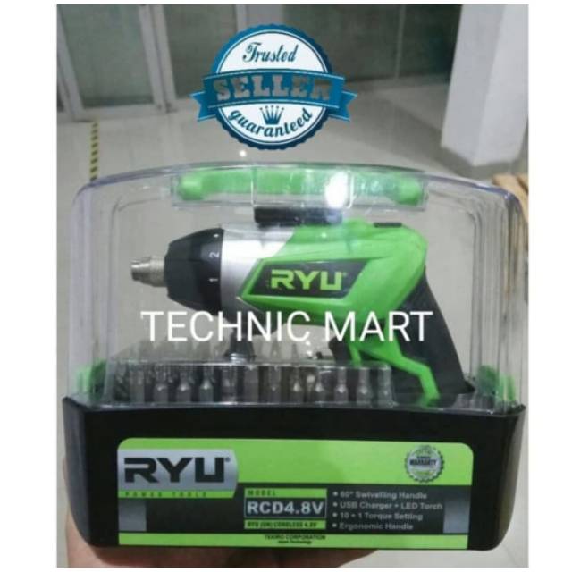 Mesin Bor Baterai RYU RCD 4.8V Bor Cordless RYU