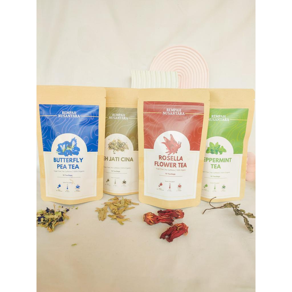 

Teh Tradisional Tisane Tea Rosella Telang Daun Jati Cina Peppermint - 10 Tea Bag