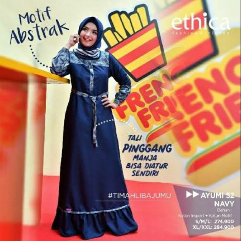 Gamis Terbaru 2020 Ethica Ayumi 52 Navy
