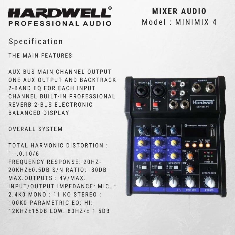 mixer hardwell minimix 4 . mixer minimix4 . mixer 4 channel hardwell