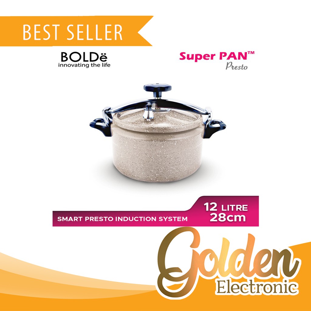 BOLDE Super Pan Presto Cooker 12 Liter Granite Series / Panci Presto BOLDe