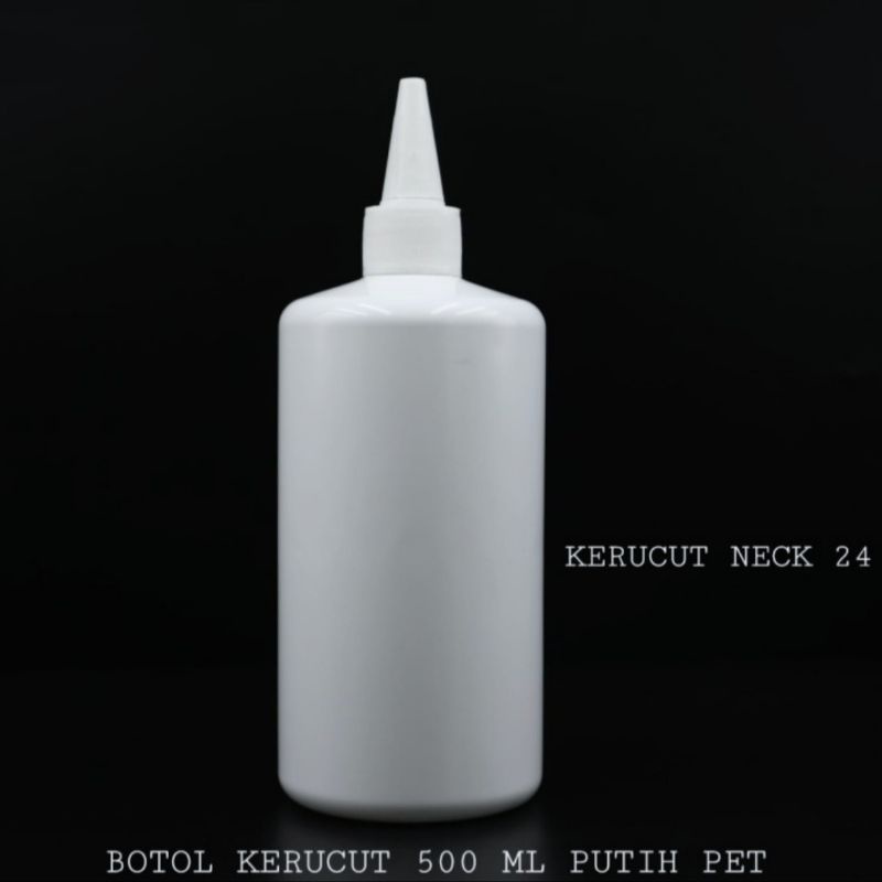 Botol Krucut 500ml putih Pet / botol pet 500ml putih Tutup Krucut