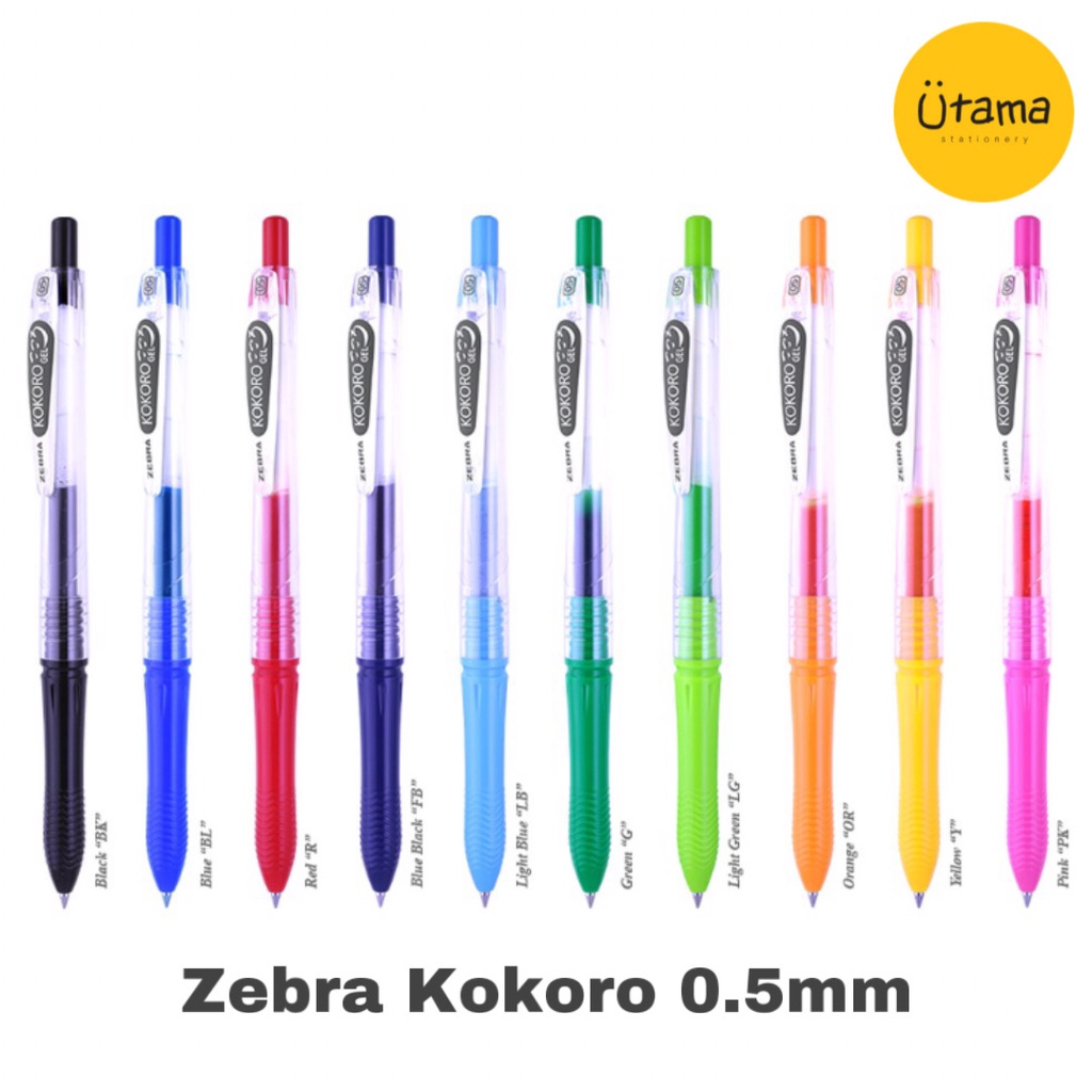 

Bolpen Kokoro Zebra Gel Colours (0.5mm)/Ballpoint/Bolpoin/Pena/Ballpen/Pulpen Gel/Color/Colour 0.5