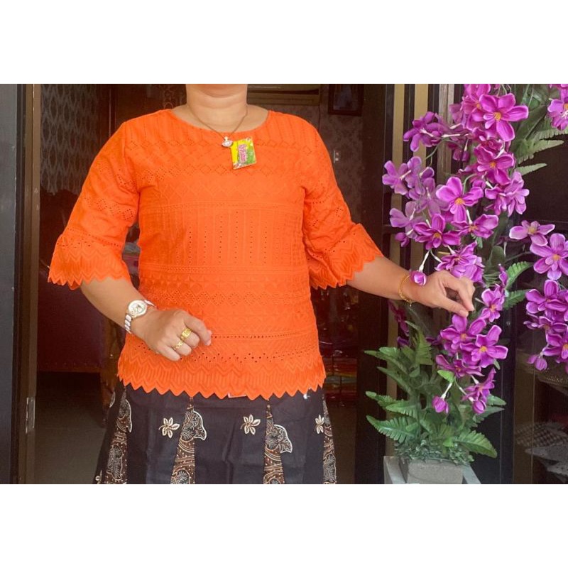 Blus Bangkok Katun Bolong tgn lurus & terompet