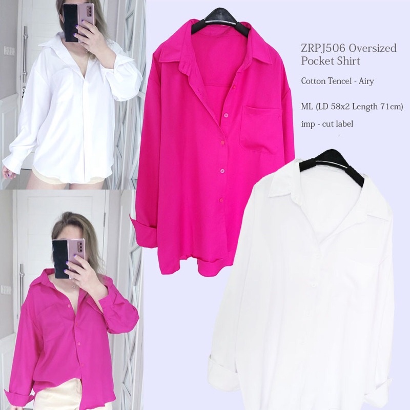 lovemecorner IMPORTED ZARA** OVERSIZED POCKET SHIRT KEMEJA OVERSIZED KEMEJA BIGSIZE