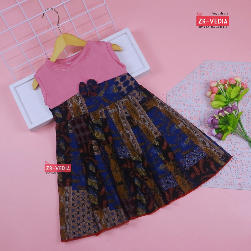 Dress Aila 3-4 Tahun / Dres Yukensi Murah Grosir Baju Anak Perempuan Harian Gaun Pesta Batik Baru