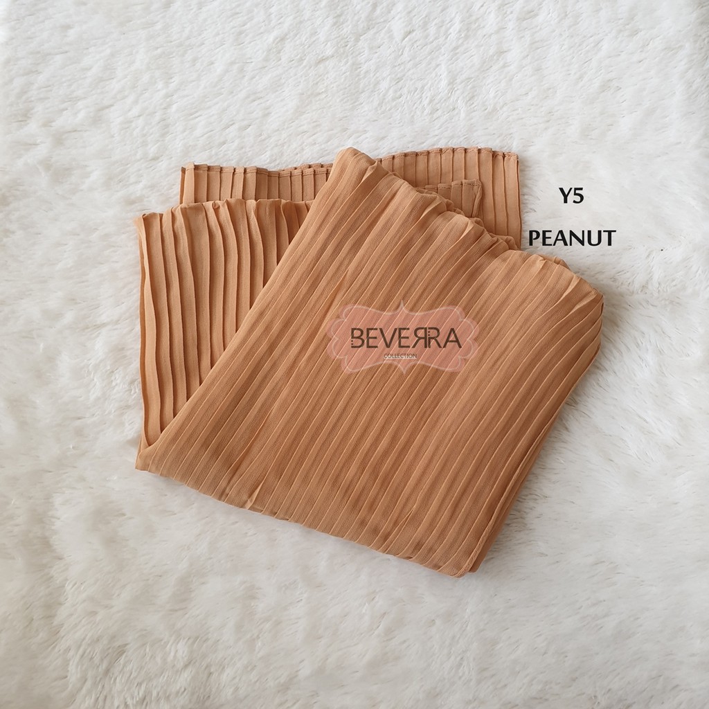 HIJAB PASHMINA PASMINA PHASMINA PLISKET PLEATED SHAWL HEAVY CHIFFON CRINKLE CRINCLE PRISKET - A30-Y5 - PEANUT