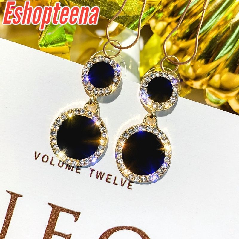 A25 anting hijab black mata gold_anting jilbab