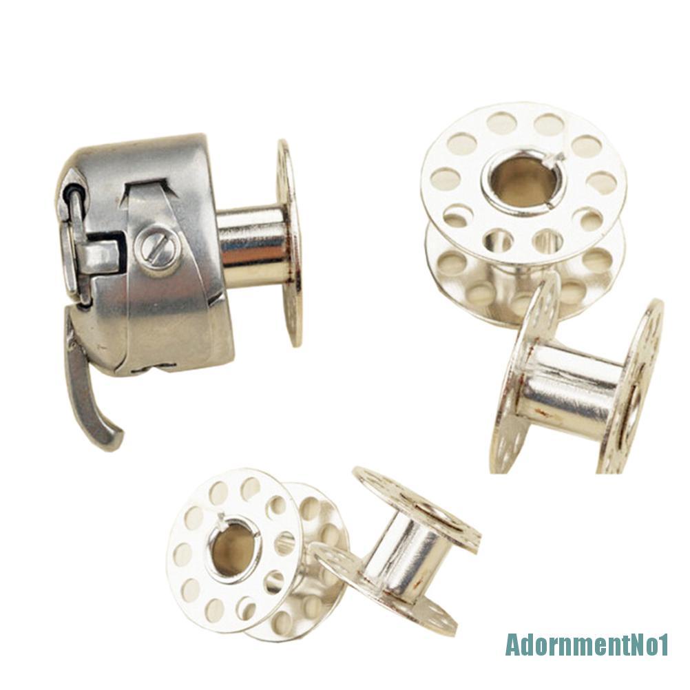 (AdornmentNo1) 20pcs / Set Bobbin / Penggulung Benang Bahan Stainless Steel Untuk Mesin Jahit Viking