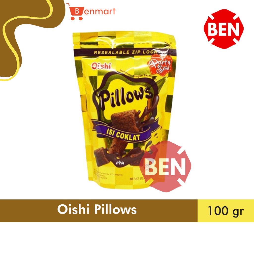 

Oishi Pillows isi Coklat 1 Bag 100g 100gr 100 g gr Pillow Chocolate