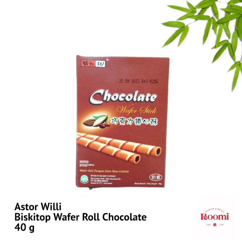 

Astor Willi 40g Chocolate / Wafer Roll Biskitop/