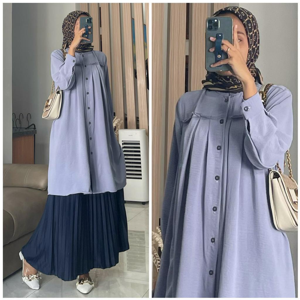 ASYIFA tunik by ZALFA OUTFIT / tunik crincle polos