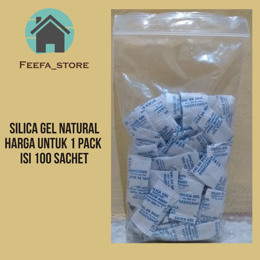 Jual SILICA GEL Natural 1 Pack isi 100 Sachet Harga untuk 1 pack