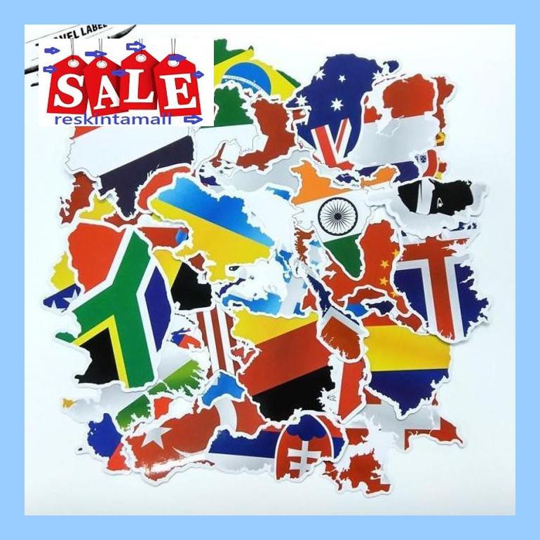 

Gers4Se Sticker Stiker Koper 36 Pcs : Desain Map Negara Bendera Travel Rimowa Sek5Mge