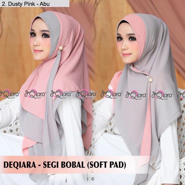  PROMO JILBAB  INSTAN SEGITIGA DEQIARA BOLAK BALIK 2 WARNA  