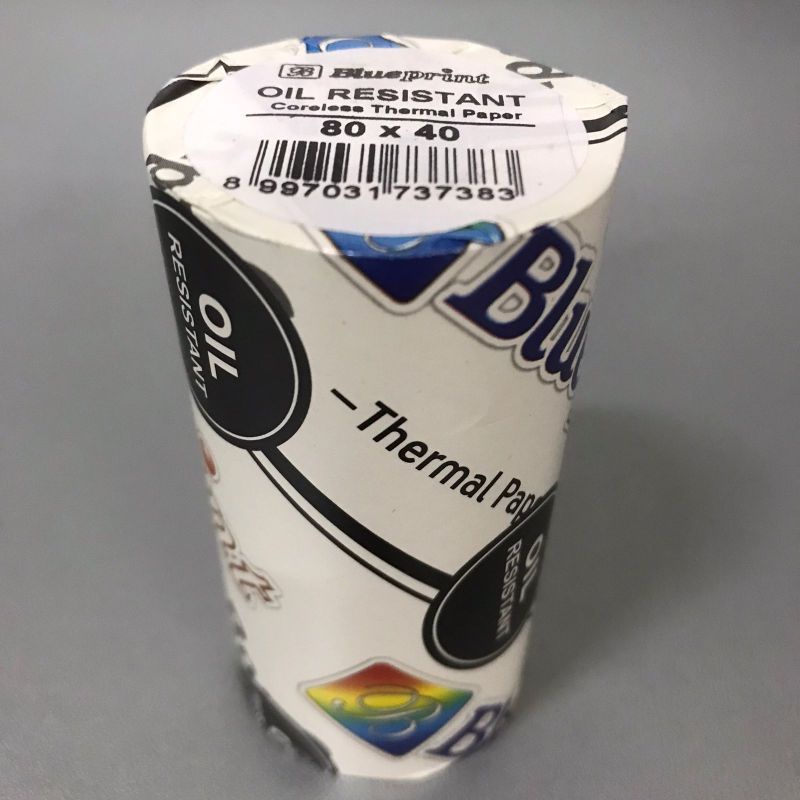 

Kertas Thermal Paper Oil Resistant BLUEPRINT 80x40 mm Tahan Lakban