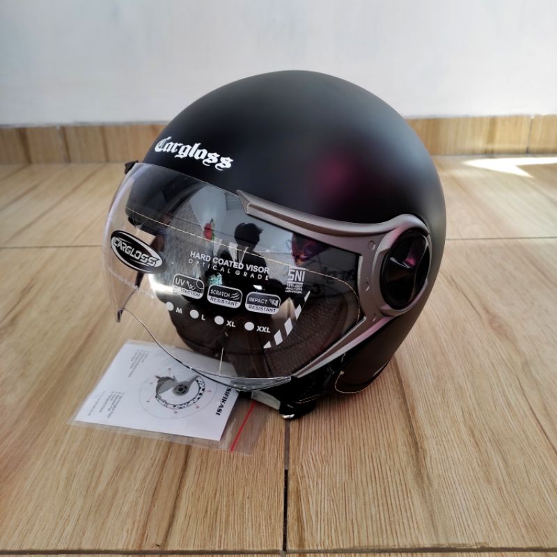 Helm Cargloss YR/ YRM Deep Black SG Hitam Doff 100% Original