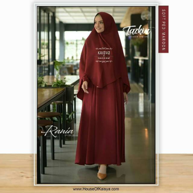 Rania dress by kaisya in maroon & black
