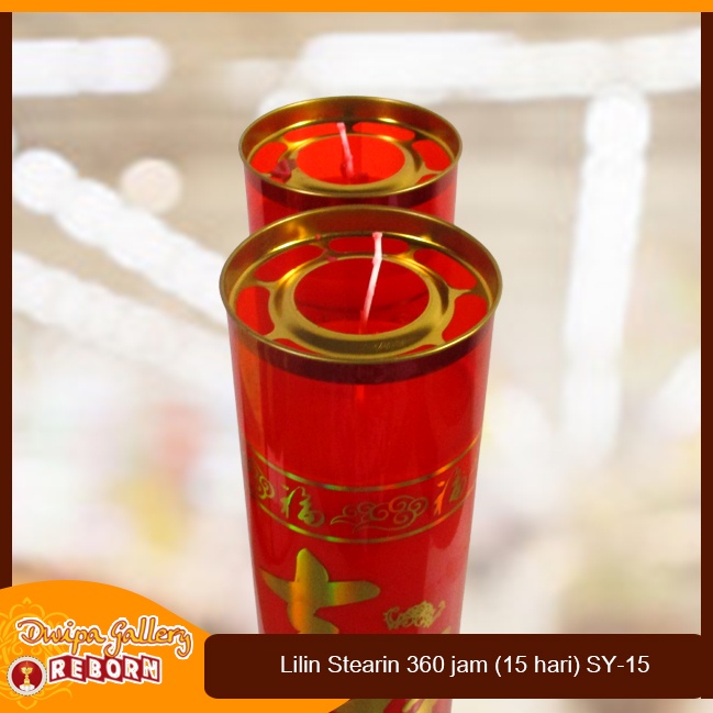 Lilin Stearin Doa Puja Sembahyang Merah 360 jam (15 hari)