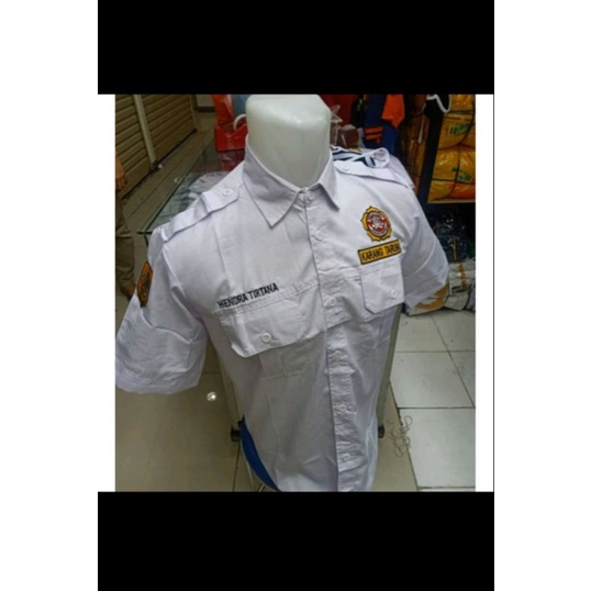 kemeja karang taruna putih PDH bisa request bordiran nama
