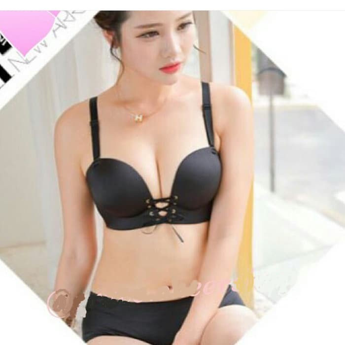 BRA SET 168 + CD SEAMLESS PUSH UP 3 LEVEL SEMI CUP VARIASI IKAT TALI