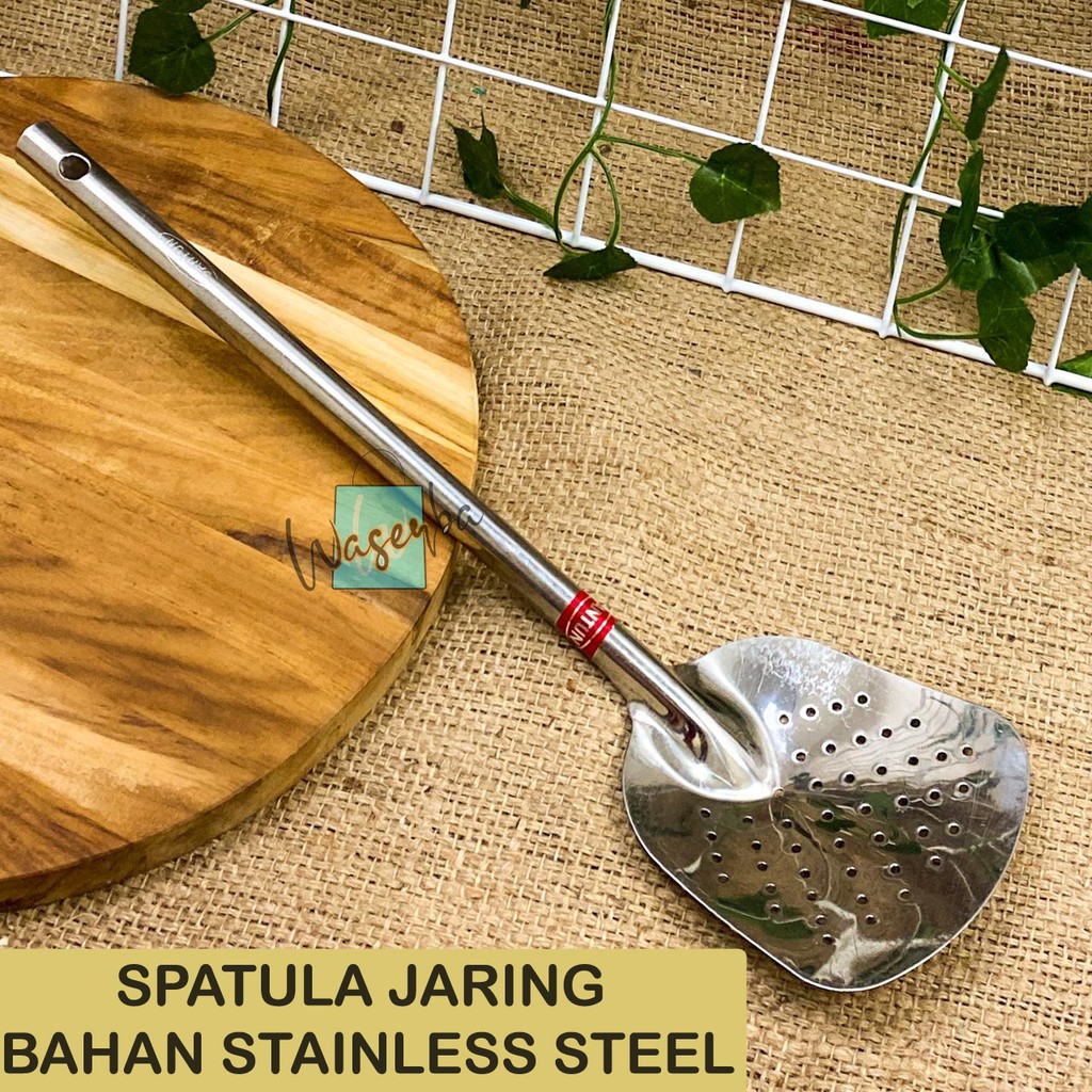 Spatula Stainless Panjang 38cm / Sendok Penggorengan / Sutil Jaring