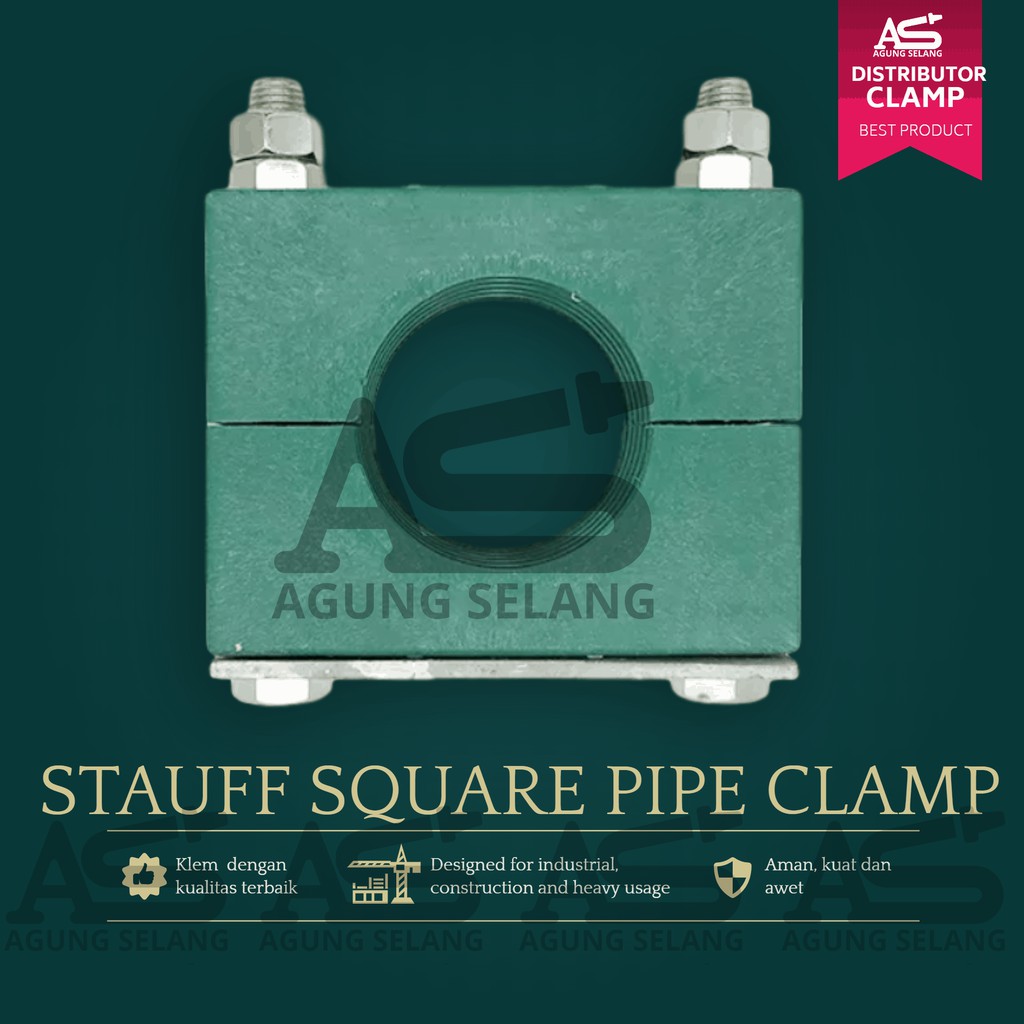 Klem Pipa Single / Single Pipe Clamp Diameter 30 mm Klem pipa terbuat dari polyethylene dan carbon s