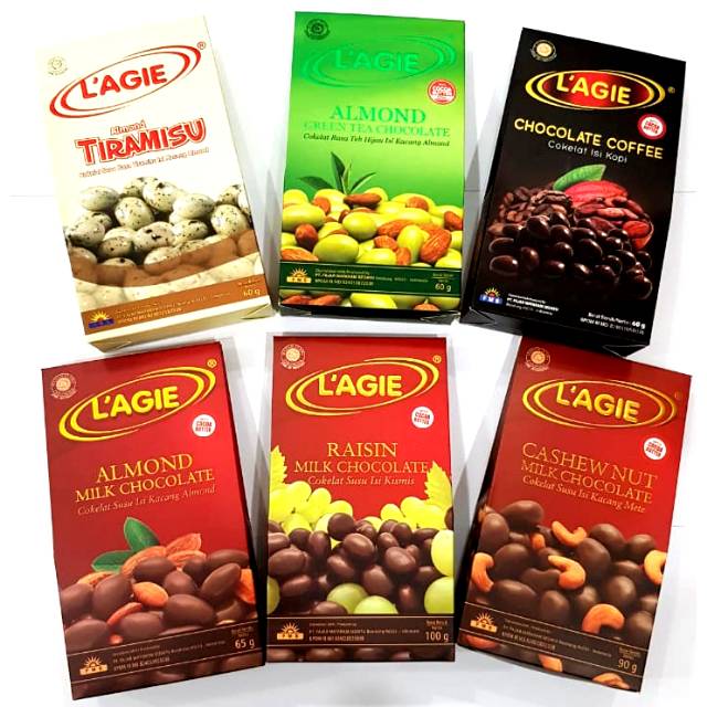 

Lagie Chocolate Pouch Cashew Nut Almond Tiramisu Raisin Green Tea Matcha Coffee