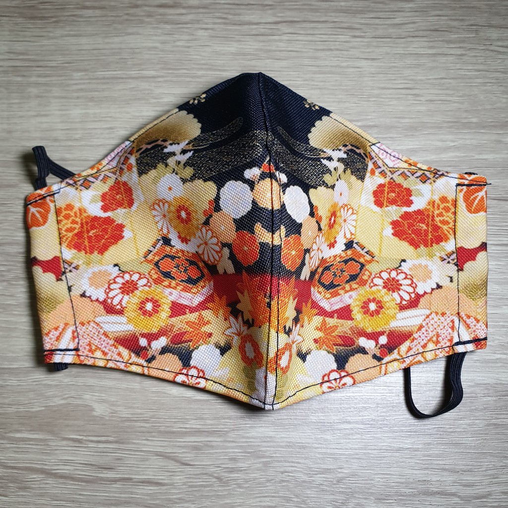 Masker Kain Printing Tematik Seri Tradisional Jepang Japanese Headloop Hijab Jilbab Friendly