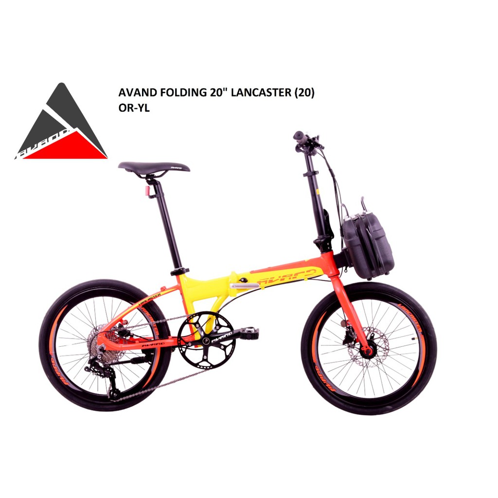 SEPEDA LIPAT - AVAND 10Speed LANCASTER 20inch + Bag warna ORANGE(OR)-YELLOW(YL)