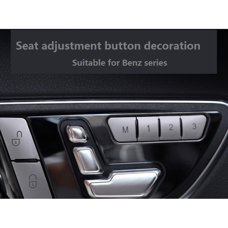 Car Zinc Alloy Door Seat Adjust Button Switch Cover Sticker Trim for Benz C E GLK GL ML Class W204 W212 W218 Accessories