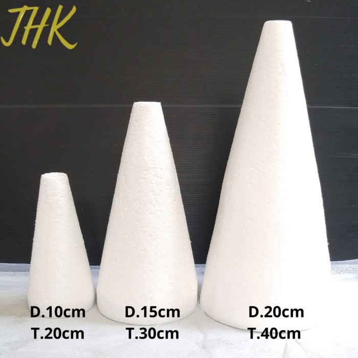 

(DISKON TERMURAH) GK1530 - Gabus Dummy Kerucut Styrofoam Diameter 15 cm tinggi 30 cm