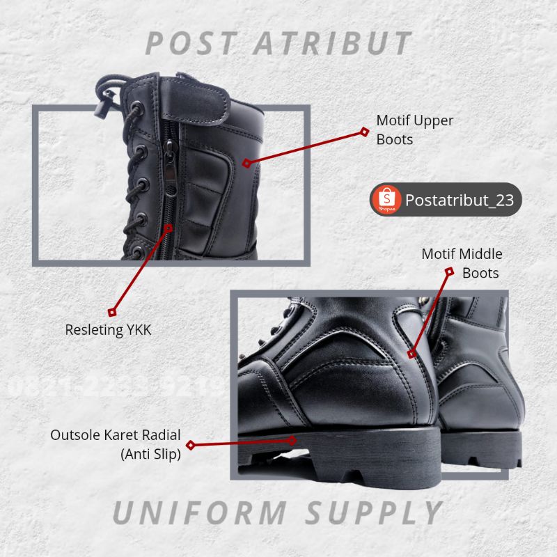 Sepatu PDL TYPE C-01D / Sepatu PDL LAPAS / Sepatu PDL POLRI / Sepatu PDL TNI