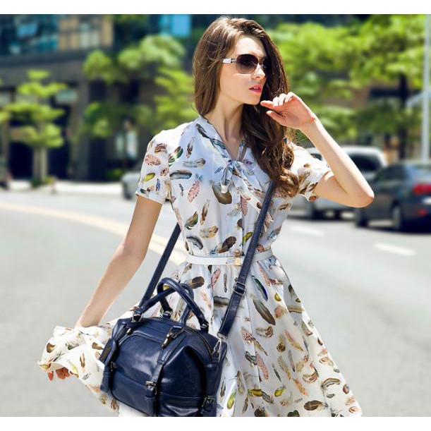 Tas Wanita Tote Hand Bag Waist Bag Shoulder Kulit Pu Doctor Import 114 - Biru Kode 332