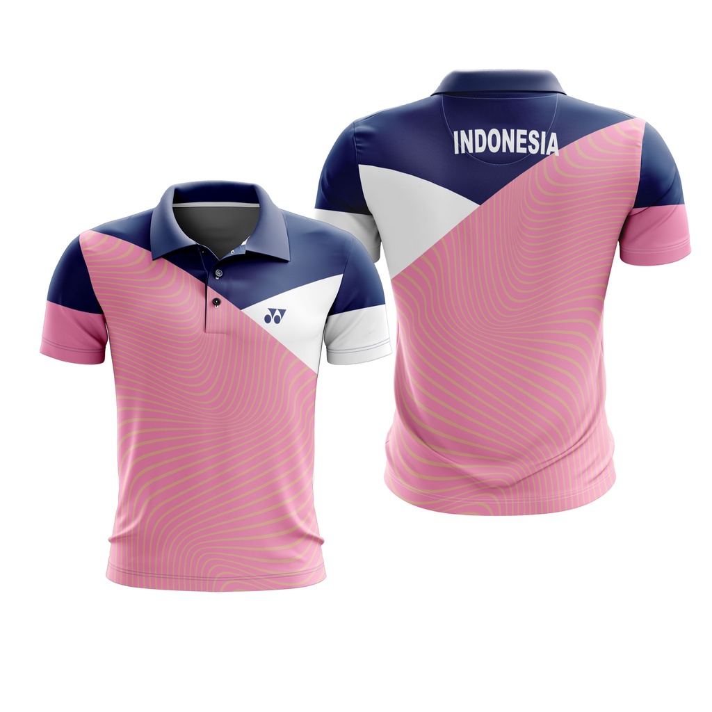 Baju Kaos Jersey Women Badminton Polo Free Custom Name + Nomor Full Printing Dewasa Pria Wanita 06