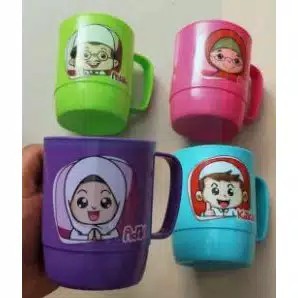 Gelas Mug Set Family Mug Keluarga Gelas Plastik Anti Bau Isi 4 Pcs Cangkir Gelas Biggy Terlaris