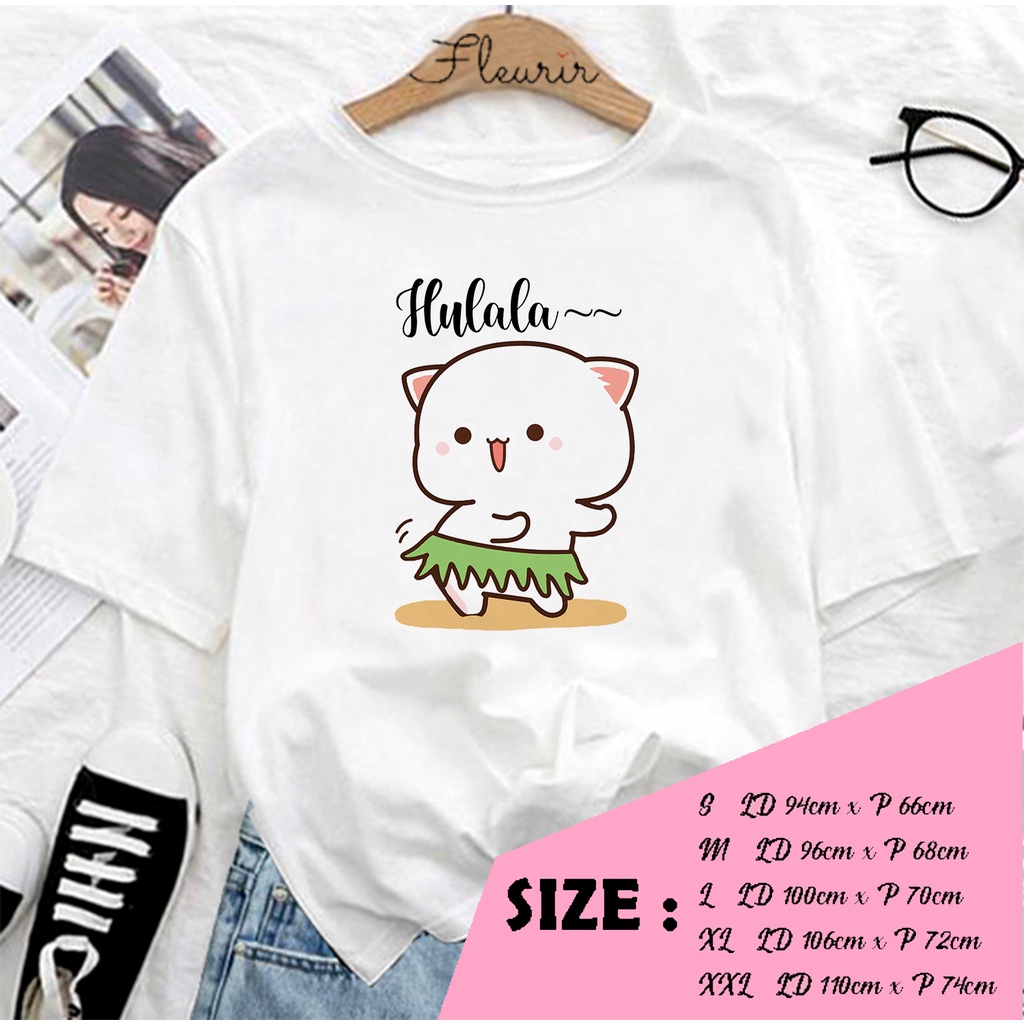 FLEURIR - KAOS PEACH GOME ULALA OVERSIZE KATUN KAOS WANITA DEWASA TUMBLR TEE UNISEX JUMBO