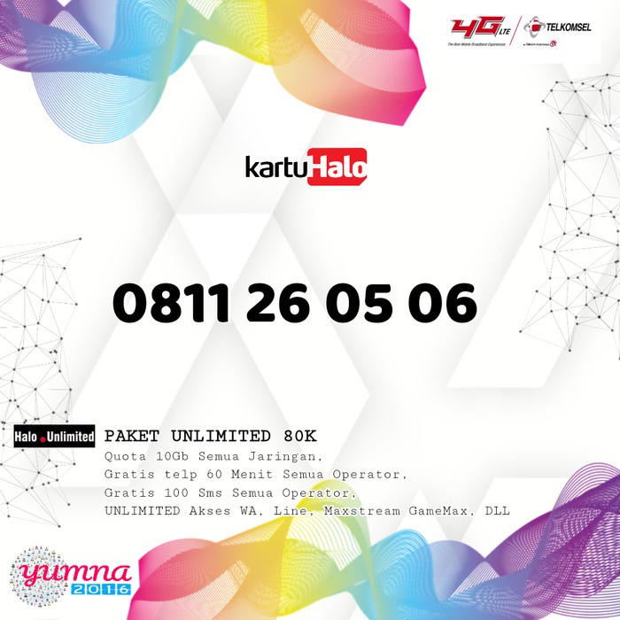 mo cantik berdelau kartu halo telkomsel 10 digit paket gold 100 quota 30gb - UNLIMITED 100K