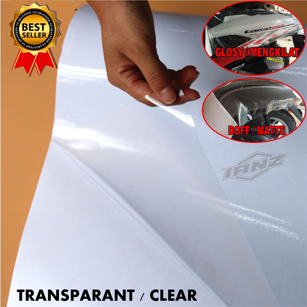 SKOTLET STIKER TRANSPARAN BENING DAN DOFF / CLEAR / SKOTLET MOTOR TRANSPARAN