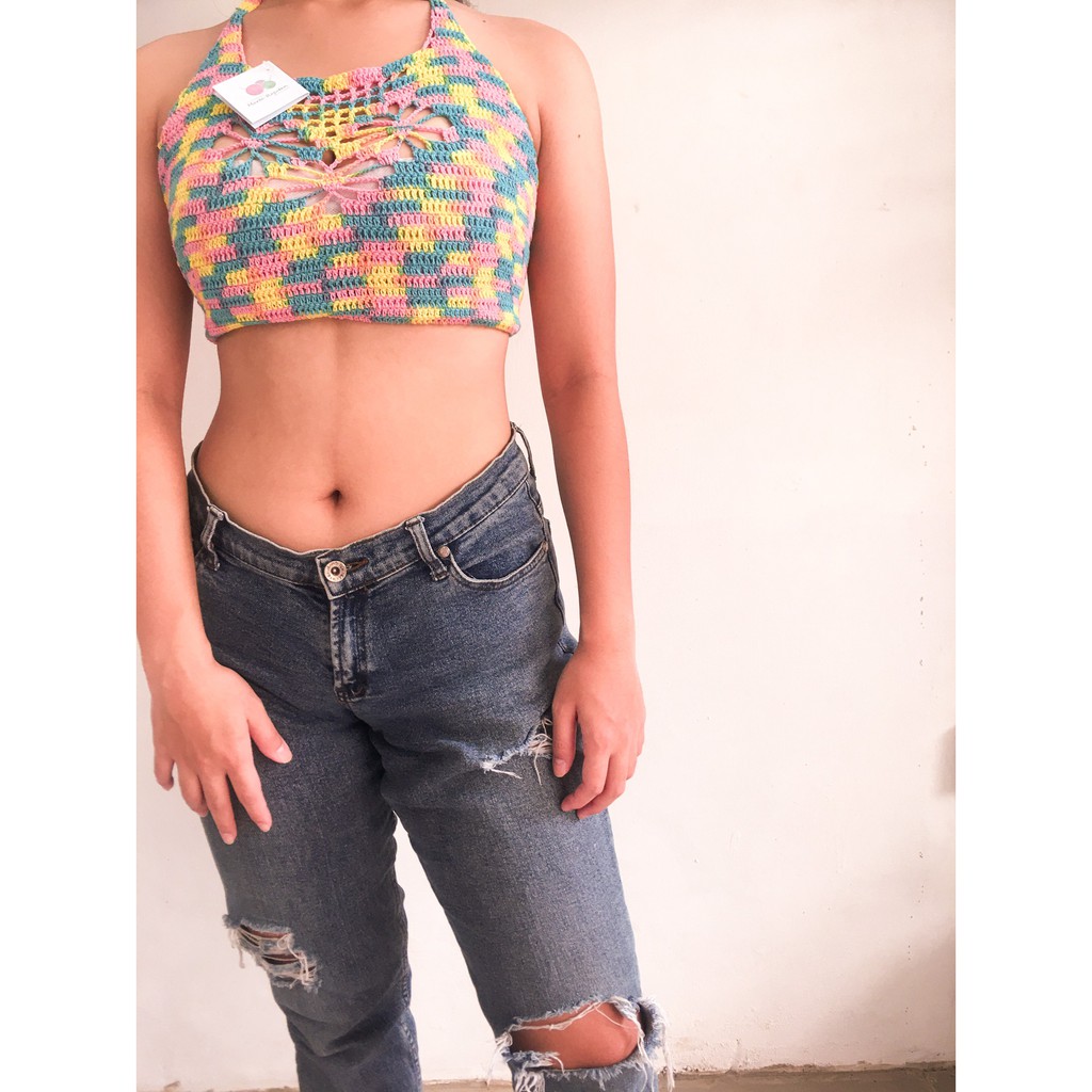 Bikini Rajut Mint Top Bottom Set